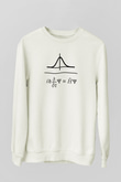 Schrödinger Dalga Denklemi Baskılı Unisex Ekru Sweatshirt