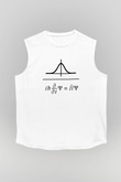 Schrödinger Dalga Denklemi Baskılı Unisex Kolsuz Beyaz Tişört - Tshirt