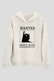 Schrödinger'in Kedisi Aranıyor Baskılı Unisex Ekru Hoodie