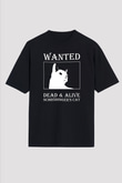 Schrödinger'in Kedisi Aranıyor Baskılı Unisex Oversize Tişört - Tshirt
