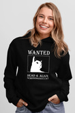 Schrödinger'in Kedisi Aranıyor Baskılı Unisex Siyah Kapüşonlu Sweatshirt
