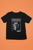 Schrödinger'in Kedisi Noel Baskılı Unisex Siyah Çocuk Tişörtü - Tshirt