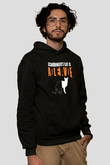Schrödinger'in Kedisi Ölü Canlı Baskılı Unisex Siyah Kapüşonlu Sweatshirt