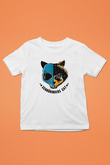Schrödinger'in Kedisi Ölü-Diri Baskılı Unisex Beyaz Çocuk Tişörtü - Tshirt