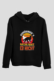 Schrödinger'in Kedisi Renkli Baskılı Unisex Siyah Kapüşonlu Sweatshirt