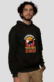 Schrödinger'in Kedisi Renkli Baskılı Unisex Siyah Kapüşonlu Sweatshirt