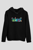 Science Baskılı Unisex Siyah Hoodie