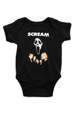 Scream Baskılı Siyah Bebek Body - Zıbın