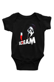 Scream Baskılı Siyah Bebek Body - Zıbın