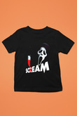 Scream Baskılı Siyah Unisex Çocuk Tişört