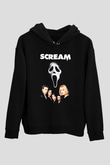 Scream Siyah Unisex Kapşonlu Sweatshirt