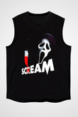 Scream Siyah Unisex Kolsuz Tişört