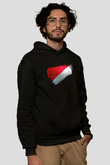 Sealand Prensliği - Principality Sealand Bayrağı Baskılı Unisex Siyah Kapüşonlu Sweatshirt