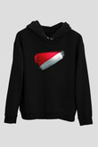 Sealand Prensliği - Principality Sealand Bayrağı Baskılı Unisex Siyah Kapüşonlu Sweatshirt