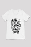 Seether Beyaz Unisex V Yaka Tişört T-Shirt