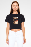 Seether Siyah Crop Top Tişört