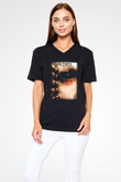Seether Siyah Unisex V Yaka Tişört T-Shirt