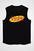 Seinfeld Siyah Unisex Kolsuz Tişört