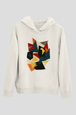 Şekil Beyaz Unisex Kapşonlu Sweatshirt