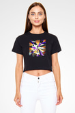 Şekil Siyah  Crop Top Tişört