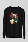 Şekil Siyah Unisex Sweatshirt