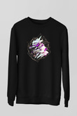 Şekil Siyah Unisex Sweatshirt