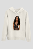 Selena Gomez Beyaz Unisex Kapşonlu Sweatshirt