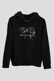 Sentenced Baskılı Unisex Siyah Kapüşonlu Sweatshirt