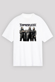 Septicflesh Baskılı Beyaz Unisex Oversize Tişört - Tshirt