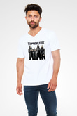 Septicflesh Baskılı Beyaz Unisex V Yaka Tişört - Tshirt