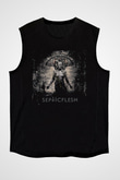 Septicflesh Baskılı Unisex Siyah Kolsuz Tişört - Tshirt