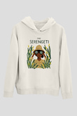 Serengeti Milli Park Beyaz Unisex Kapşonlu Sweatshirt