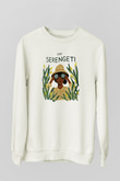 Serengeti Milli Park Beyaz Unisex Sweatshirt