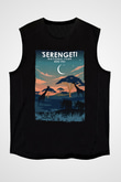 Serengeti Milli Park Siyah Unisex Kolsuz Tişört