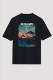 Serengeti Milli Park Siyah Unisex Tişört T-Shirt - TişörtFabrikası