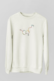 Serotonin Molekülü Baskılı Unisex Ekru Sweatshirt