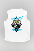 Set it off  Baskılı Beyaz Unisex Kolsuz Tişört - Tshirt