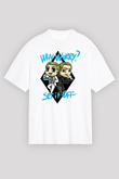 Set it off  Baskılı Beyaz Unisex Oversize Tişört - Tshirt