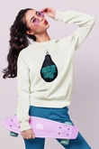 Set it off  Baskılı Beyaz Unisex Sweatshirt