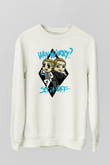 Set it off  Baskılı Beyaz Unisex Sweatshirt