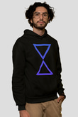 Set it off Baskılı Unisex Siyah Kapüşonlu Sweatshirt
