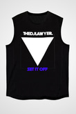 Set it off Baskılı Unisex Siyah Kolsuz Tişört - Tshirt