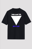 Set it off Baskılı Unisex Siyah Oversize Tişört - Tshirt