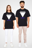 Set it off Baskılı Unisex Siyah Oversize Tişört - Tshirt