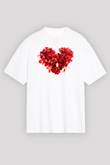 Sevgililer Günü Beyaz Unisex Oversize Tişört T-Shirt