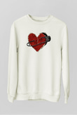 Sevgililer Günü Beyaz Unisex Sweatshirt