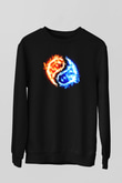 Sevgililer Günü Siyah Unisex Sweatshirt