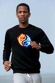 Sevgililer Günü Siyah Unisex Sweatshirt