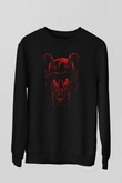 Şeytan Baskılı Unisex Siyah  Sweatshirt