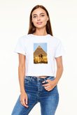 Sfenks Beyaz Croptop Tişört
